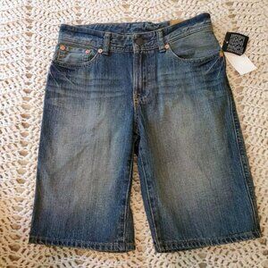New POLO Ralph Lauren Long Denim Blue Jeans Classic Shorts 12 yr Boys Youth VTG